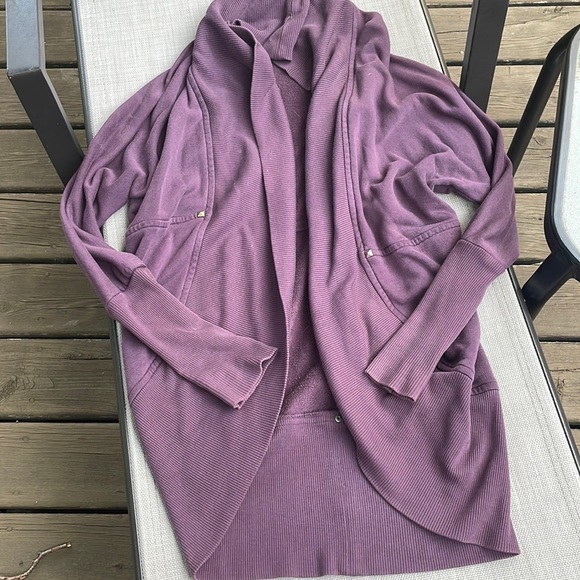 Wilfred Diderot Oversized Cocoon  Purple Drape Sweater - Picture 2 of 6